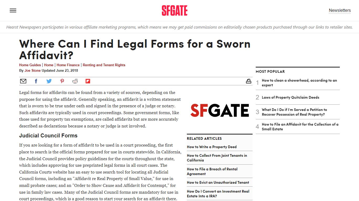 Where Can I Find Legal Forms for a Sworn Affidavit?